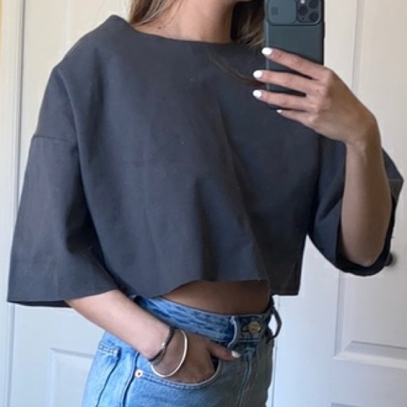 NWOT | OAK + FORT Oversize Crop Top - Picture 5 of 6
